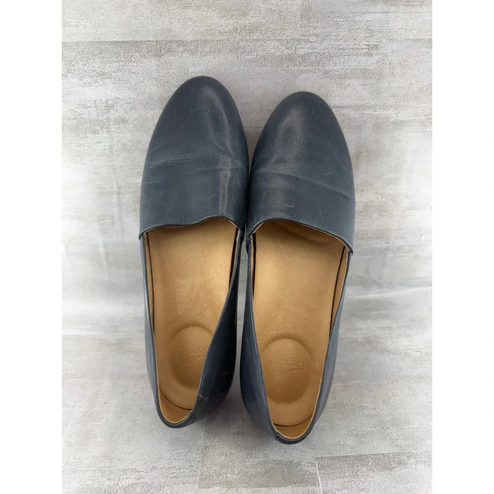 Dansko Women Navy Blue Leather Slip On Loafers Flats 2036750600 Size EU 40
